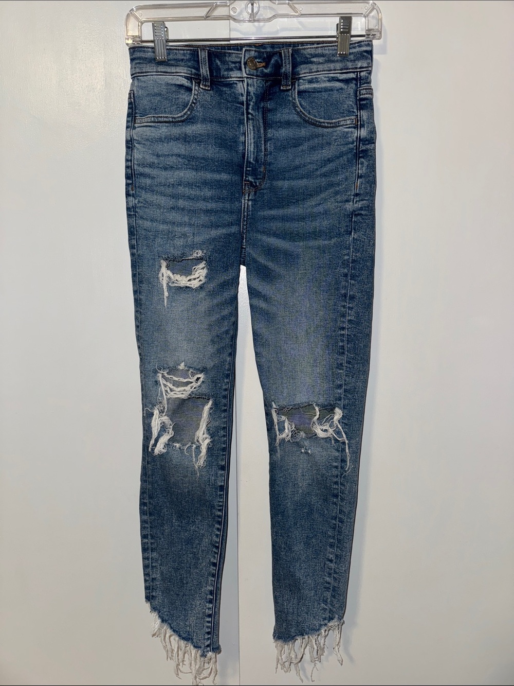 American Eagle Highest Rise Jegging Crop Jeans Distressed Women’s 2